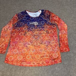 Reel Life Women Rash‎ Shirt XXL Long Sleeve Floral UV Guard SPF 50 Fishing